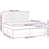  Krevet box spring s madracem LED tamnozeleni 200x200 cm baršun | shoptok.hr