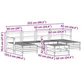  Vrtna sedežna garnitura 7-delna bela trdna borovina, (21146070) | Shoptok.si