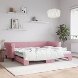  Dnevni krevet na razvlačenje ružičasti 90 x 200 cm baršunasti | shoptok.hr