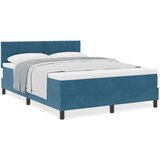 Box Spring Krevet s Madracem Tamnoplavi 140x190 cm Baršun | shoptok.hr