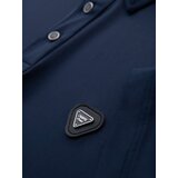 Ombre Stylish men's stretch fabric polo shirt - navy blue | Shoptok.si