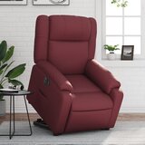 vidaXL Električni naslonjač na podizanje umjetna koža crvena boja vina | shoptok.hr
