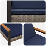  Vanjska klupa Siva i tamnoplava 107 x 61 x 80 cm poliratan | Eponuda.com