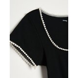 Sinsay Bluza s kratkim rukavima i dekorativnim perlicama | shoptok.hr