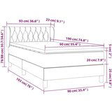 Box spring krevet s madracem tamnosivi 90x190 cm baršunasti | shoptok.hr