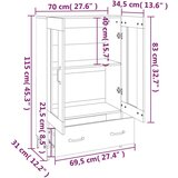  Visoka omarica dimljeni hrast 70x31x115 cm inženirski les, (21073337) | Shoptok.si