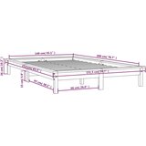  Okvir za krevet bijeli 140x200 cm od masivne borovine | shoptok.hr