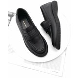 Marjin Loafer Shoes - Black - Flat Cene