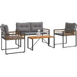  Set vanjskog namještaja s jastukom 4 pcs Svijetlo siva | shoptok.hr