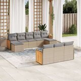 vidaXL 10-dijelni set vrtnih sofa s jastucima bež od poliratana | shoptok.hr