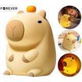 Forever CAPYBARA nočna LED svetilka, ambientalna, brezžična, 2 načina svetenja, časovnik, polnilna baterija, silikon, USB Type-C, + kabel, (21591851) | Shoptok.si
