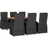  7-dijelni vrtni blagovaonski set s jastucima crni od poliratana | shoptok.hr