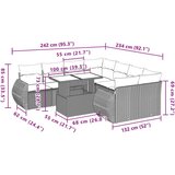  9-dijelni set vrtnih sofa od poliratana s jastucima sivi | shoptok.hr