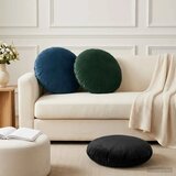  Jastuk s jastukom HEERLEN 2 kom. Crna Baršun - Crna Ø 50 cm 2 | shoptok.hr