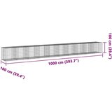  Gabionska košara s poklopcem 1000x100x100 cm pocinčano željezo | shoptok.hr