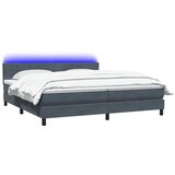 Krevet s oprugama i madracem LED tamnosivi 180x210 cm baršunasti | shoptok.hr