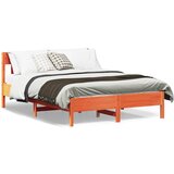 vidaXL Okvir kreveta s uzglavljem voštano smeđi 135x190 cm od borovine Cijene