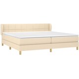 Krevet s oprugama i madracem krem 200 x 200 cm od tkanine | Eponuda.ba