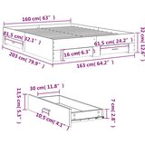 Okvir za krevet s ladicama boja hrasta 160x200 cm drveni | shoptok.hr