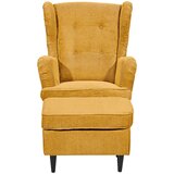 MID.YOU FOTELJ Z OPORO ZA GLAVO, rumena tekstil | Shoptok.si