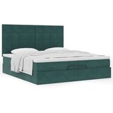 vidaXL Otomanski posteljni okvir z vzmetnicami zelen 200x200cm žamet, (22054107) | Shoptok.si