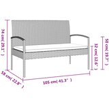  Vrtna klupa s jastukom siva 105 cm od poliratana | Eponuda.com