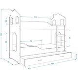 Molarem Home Drveni dječji krevet na kat Dominik Domek - PRINCEZA - rozi - 190x80 cm | shoptok.hr