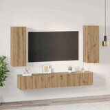  Set TV komoda s policom Zidne Ostalo s pohranom s vratima 4 pcs hrast artisan 30.5 x 30 x 90 cm | shoptok.hr