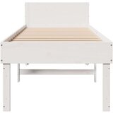 vidaXL Posteljni okvir brez vzmetnice bel 90x190 cm trdna borovina | Shoptok.si
