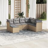 Maison Chic Seti vrtnega pohištva - Vrtna garnitura - Vrtni pohištvo set 7-delna z blazinami bež poli ratan, (21804109) | Shoptok.si