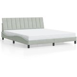 Okvir kreveta s LED-om bez madraca Hanko svjetlosivi 180x200 cm baršunasti | shoptok.hr