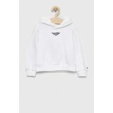 Tommy Hilfiger Otroška mikica bela barva, s kapuco | Shoptok.si