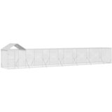 vidaXL Zunanja pasja ograda s streho srebrna 14x2x2,5m pocinkano jeklo - - Srebrna - 95.35 - 14 x 2 x 2.5 m - 2025- | Shoptok.si