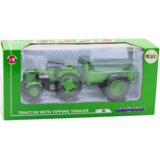  Metal Farm Tractor With Trailer Green 1:18 | Shoptok.si