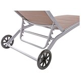  Elegantna aluminijska vrtna ležaljka IBIZA srebrna/taupe | shoptok.hr
