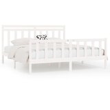 Furnova Posteljni okvir bel iz trdne borovine 200x200 cm, (21942498) | Shoptok.si