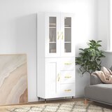  Visoka komoda bijela 69,5x34x180 cm konstruirano drvo Slike