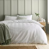 Catherine Lansfield Bela posteljnina za zakonsko posteljo iz krepa 200x200 cm Heatset Wave – | Shoptok.si