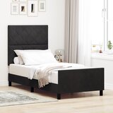 vidaXL Krevetni okvir Crna 100x200 cm Baršun | shoptok.hr