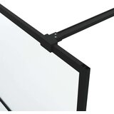 Pregrada za tuš crna 100 x 195 cm s mutnim staklom ESG | shoptok.hr