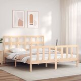 vidaXL Posteljni okvir z vzglavjem 160x200 cm trden les Cene