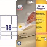 Avery Zweckform Odstranljive univerzalne etikete 63,5 X 46,6 mm Cene