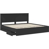  Konstrukcija postelje Črna 200 x 200 cm Inženirsko leseno, (5000121516) | Shoptok.si