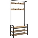 vidaXL Obešalnik za plašče s polico artisan hrast 95 x 34 x 184 cm | Shoptok.si
