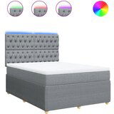 Maison Chic Box spring posteljni - Vzmetna postelja z vzmetnico svetlo siv 140x190 cm blago SL4914, (21902859) | Shoptok.si
