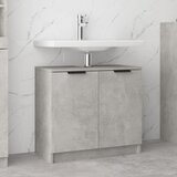 vidaXL Kopalniška omarica betonsko siva 64,5x33,5x59 cm konstr. les Cene