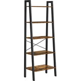 Songmics lestvena polica, 5-stopenjska industrijska polica, modul za shranjevanje, s kovinskim okvirjem, za dnevno sobo, kuhinjo, rustikalno rjava LLS45X, (21326643) Cene