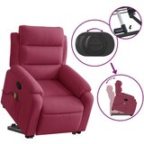 vidaXL Električni masažni naslonjač na podizanje boja vina baršun | shoptok.hr