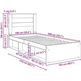  Okvir za krevet Sonoma 100 x 200 cm Čvrsto borovo drvo | shoptok.hr