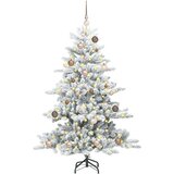 vidaXL Umjetno božićno drvce s nogom with 15 LEDs Bijelo 150 cm PVC | shoptok.hr